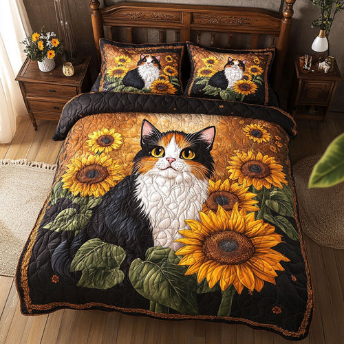 Cute Cat Sunflower WT0602007CL Duvet Cover Set