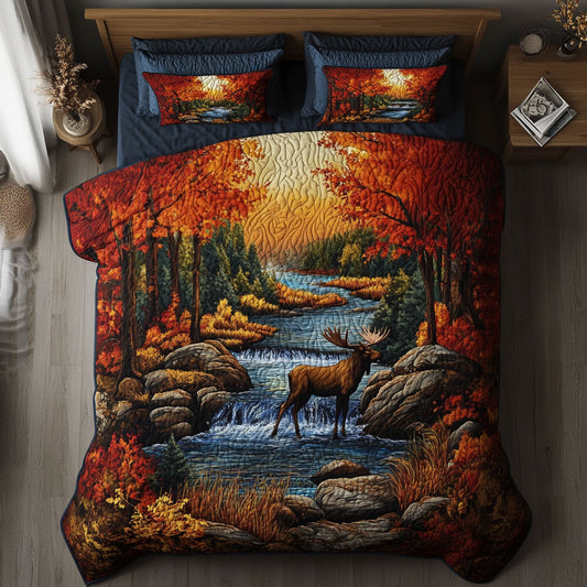 Deer In Autumn Forest WY0502001CL Duvet Cover Set