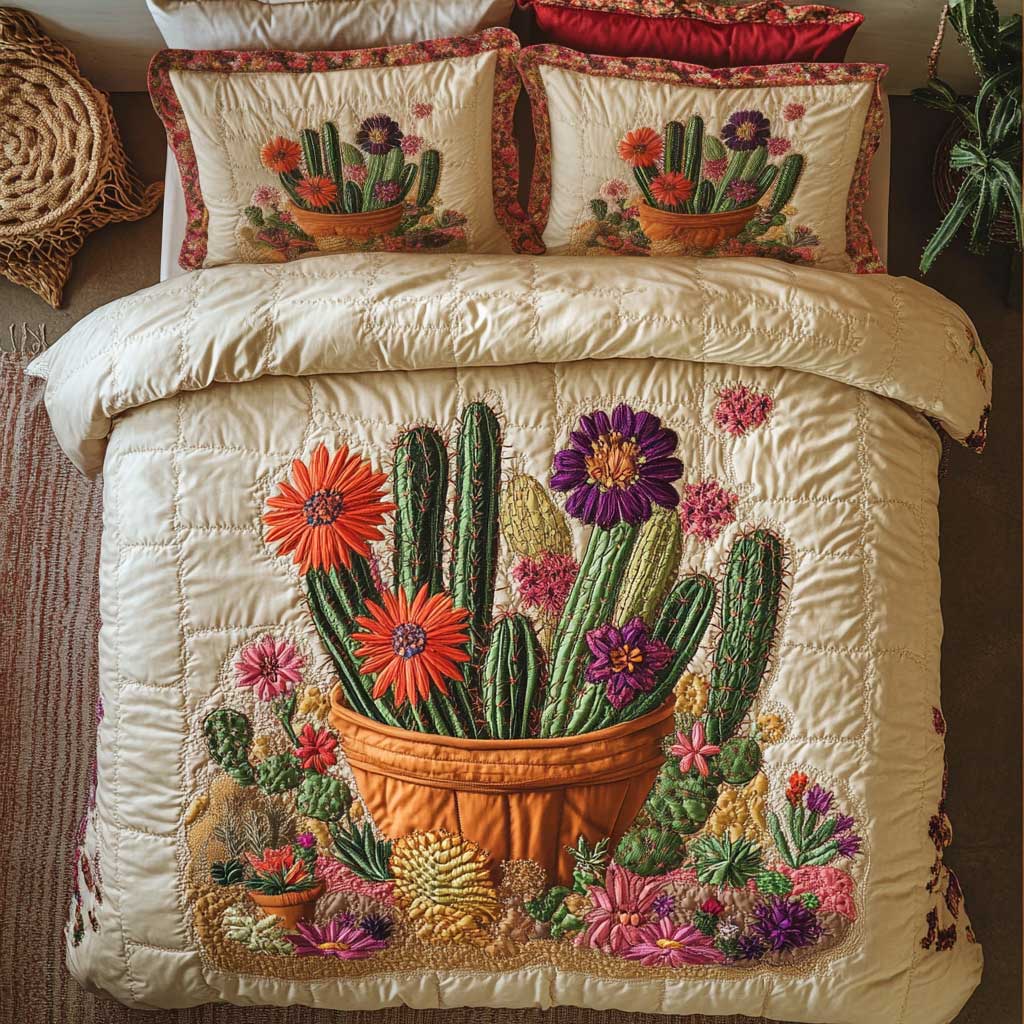 Cactus Blooming Love WN0505017CL Duvet Cover Set