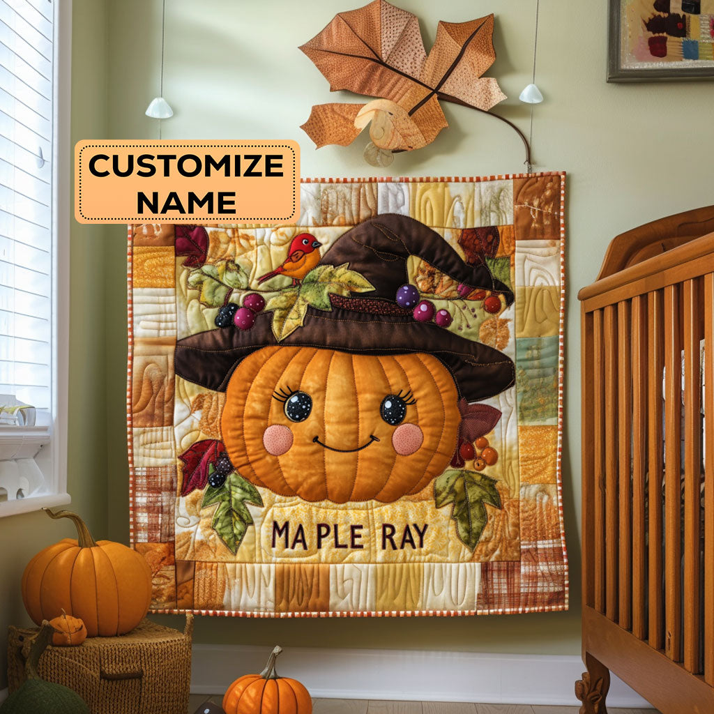 Pumpkin Witch WY2807029CL Personalized Baby Quilt
