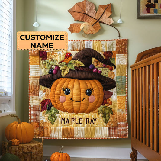 Pumpkin Witch WY2807029CL Personalized Baby Quilt
