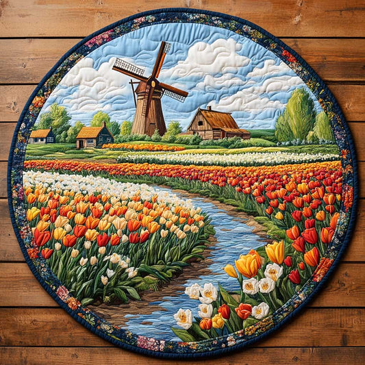 Flower Garden CQ1205035CL Quilted Round Mat