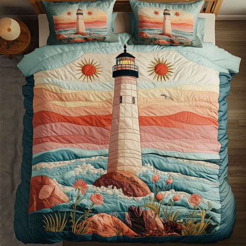 Lighthouse In The Pink Sky DH2909027CL Duvet Cover Set