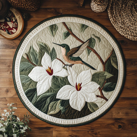 Japanese Applique WY2105051CL Quilted Round Mat
