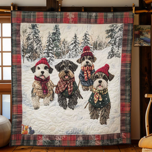 Mini Schnauzer Winter Play WN2811048CL Quilt