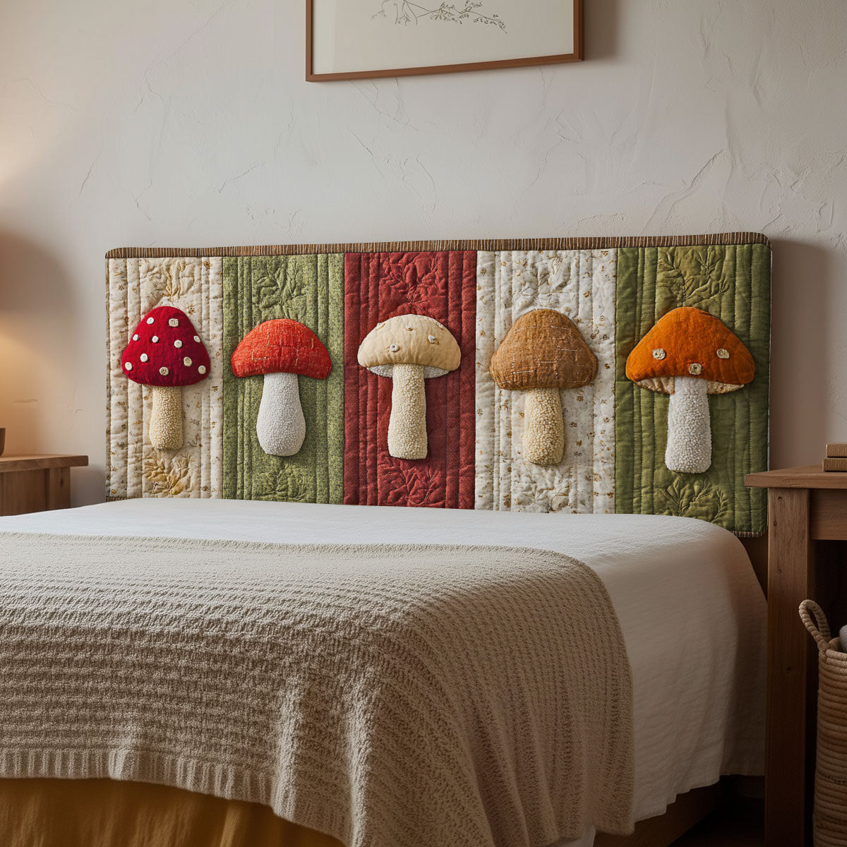 Whimsy Shrooms CP3012004CL Quilted Headboard Slipcover