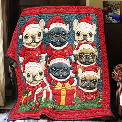 Bulldog Holiday Joy CW1411042CL Quilt