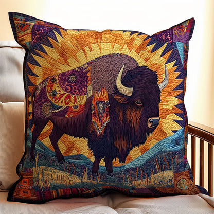 Bison Native American WX2201119CL Quilt Pillow Case