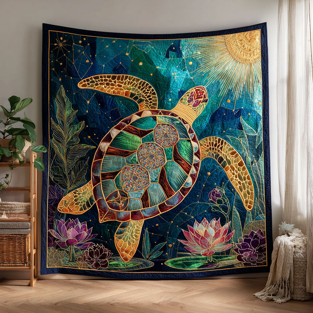 Turtle Bloom Ocean CW0701068CL Quilt