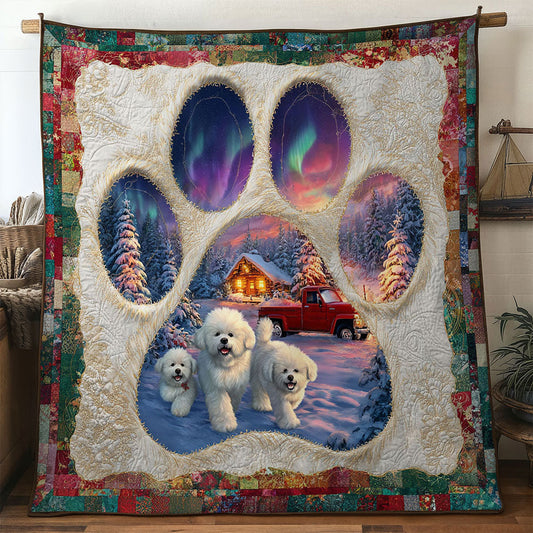 Merry Bichon Frise Paw WN0611068CL Quilt