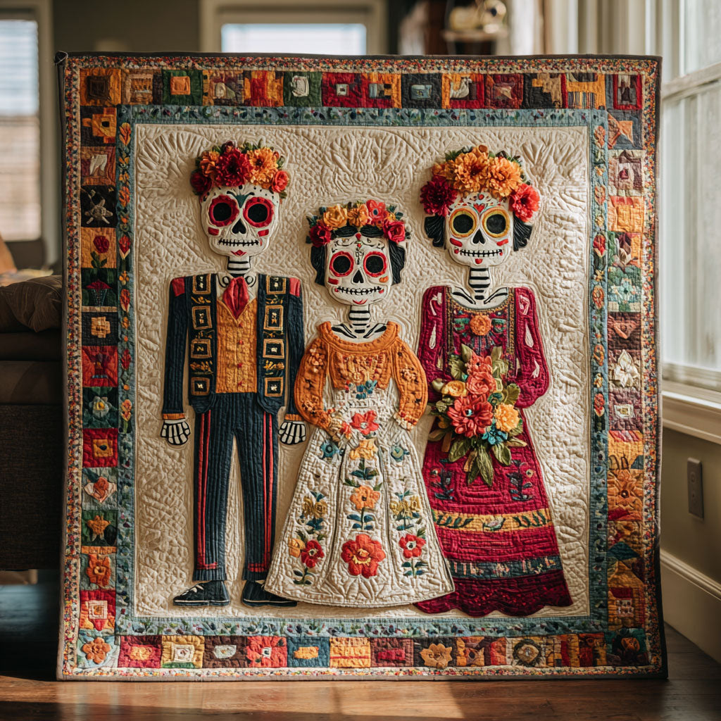 Blooming Skull Family CW0908021CL Quilt