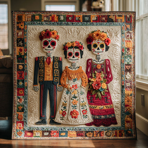 Blooming Skull Family CW0908021CL Quilt