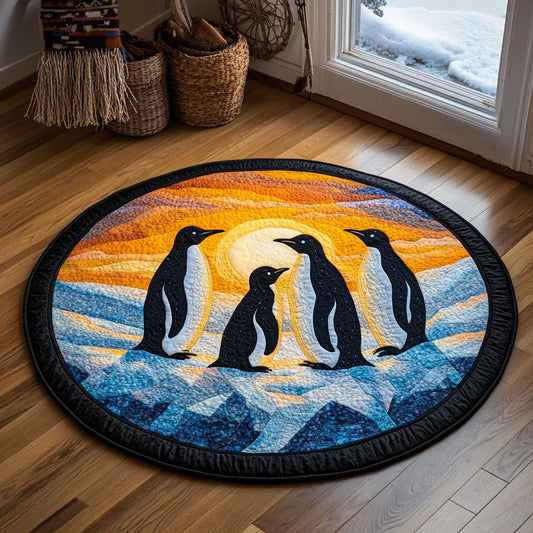 Penguin Sunset WY1505033CL Quilted Round Mat