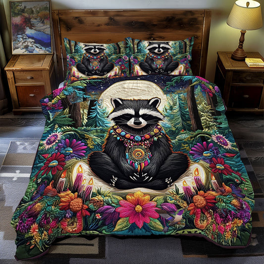 Meditation Raccoon In Forest WY1612051CL Duvet Cover Set