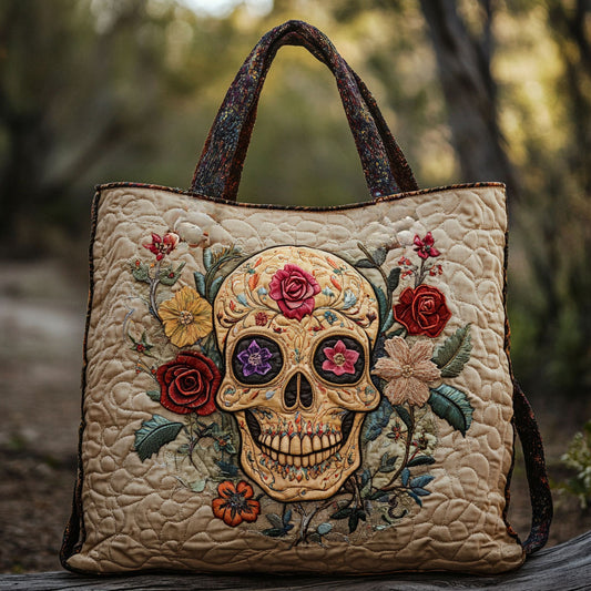 Vintage Skull WN2509079CL Quilted Tote Bag