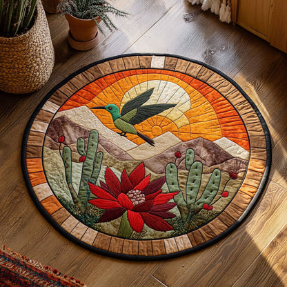 Sunset Over The Desert WY3006043CL Quilted Round Mat