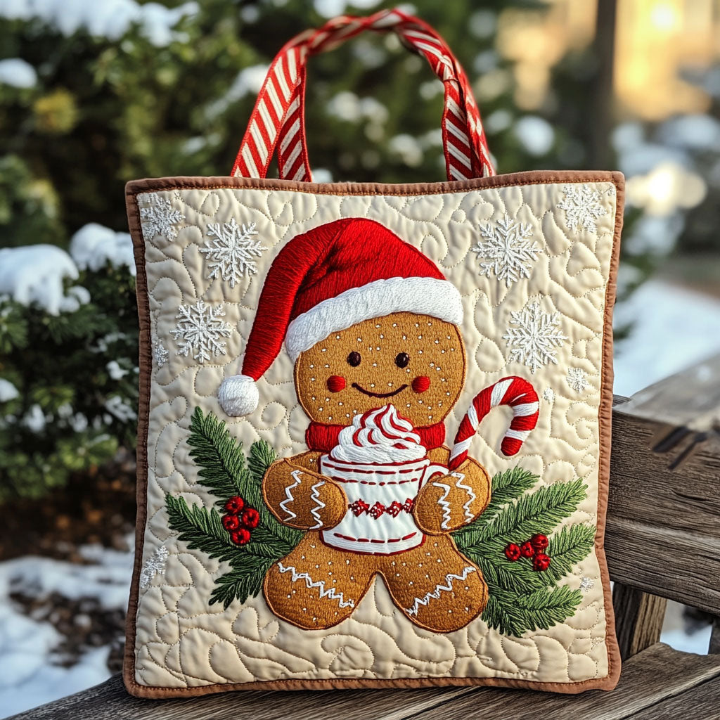 Noel Joy Gingerbread WN0411073CL Quilted Tote Bag