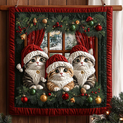 Christmas Window Cats KL1411004CL Quilt