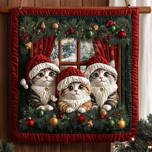 Christmas Window Cats KL1411004CL Quilt