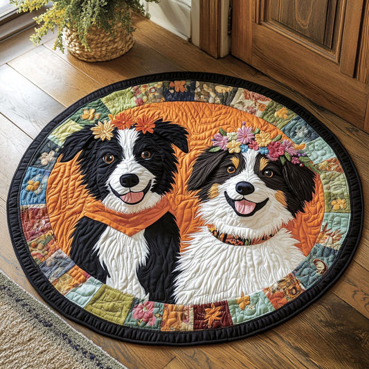 Woof in Bloom CP0307036CL Quilted Round Mat