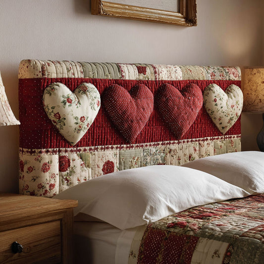Patchwork Hearts CP2212048CL Quilted Headboard Slipcover
