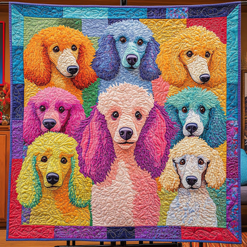 Rainbow Poodle WY1208007CL Quilt