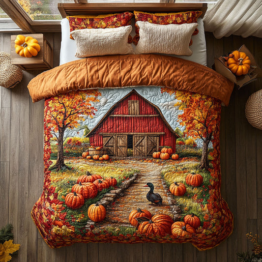 Autumn Red Barn CW0809011CL Duvet Cover Set