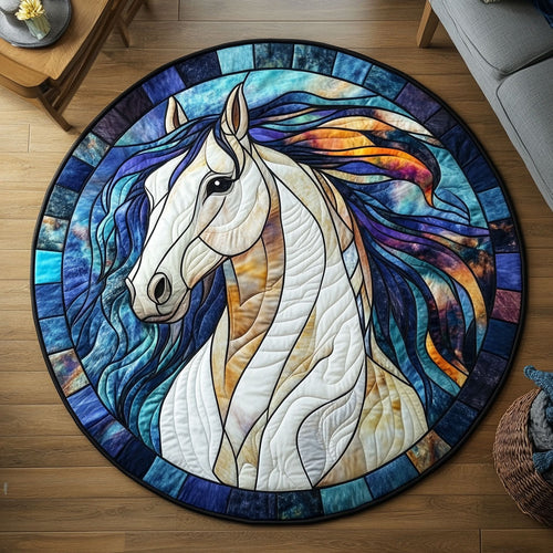 Mystic Horse WX2805034CL Quilted Round Mat