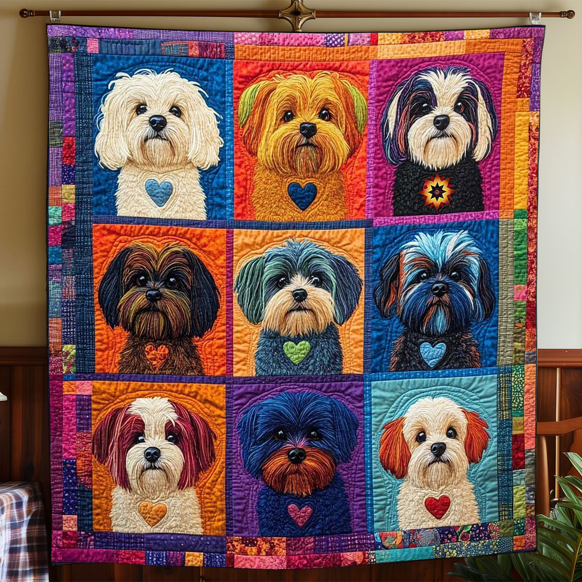 Valentine Shih Tzu WP1112012CL Quilt