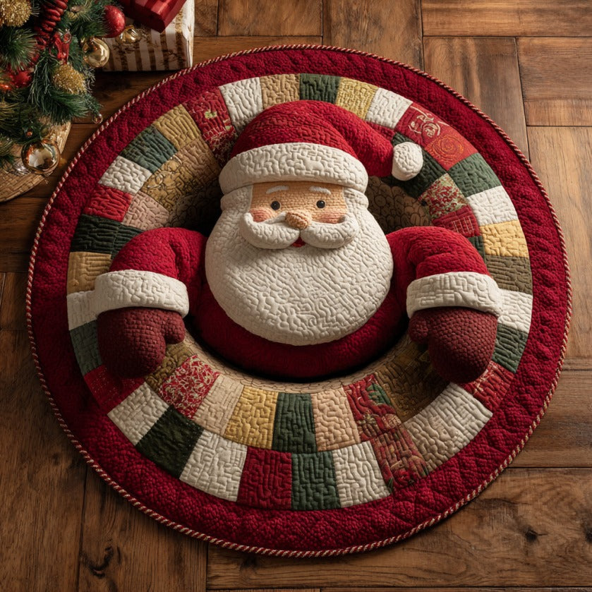 Joyful Santa XR2809005CL Quilted Round Mat