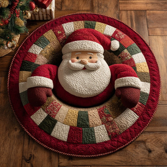 Joyful Santa XR2809005CL Quilted Round Mat