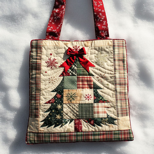 Winter Wish Christmas Tree WN1211136CL Quilted Tote Bag