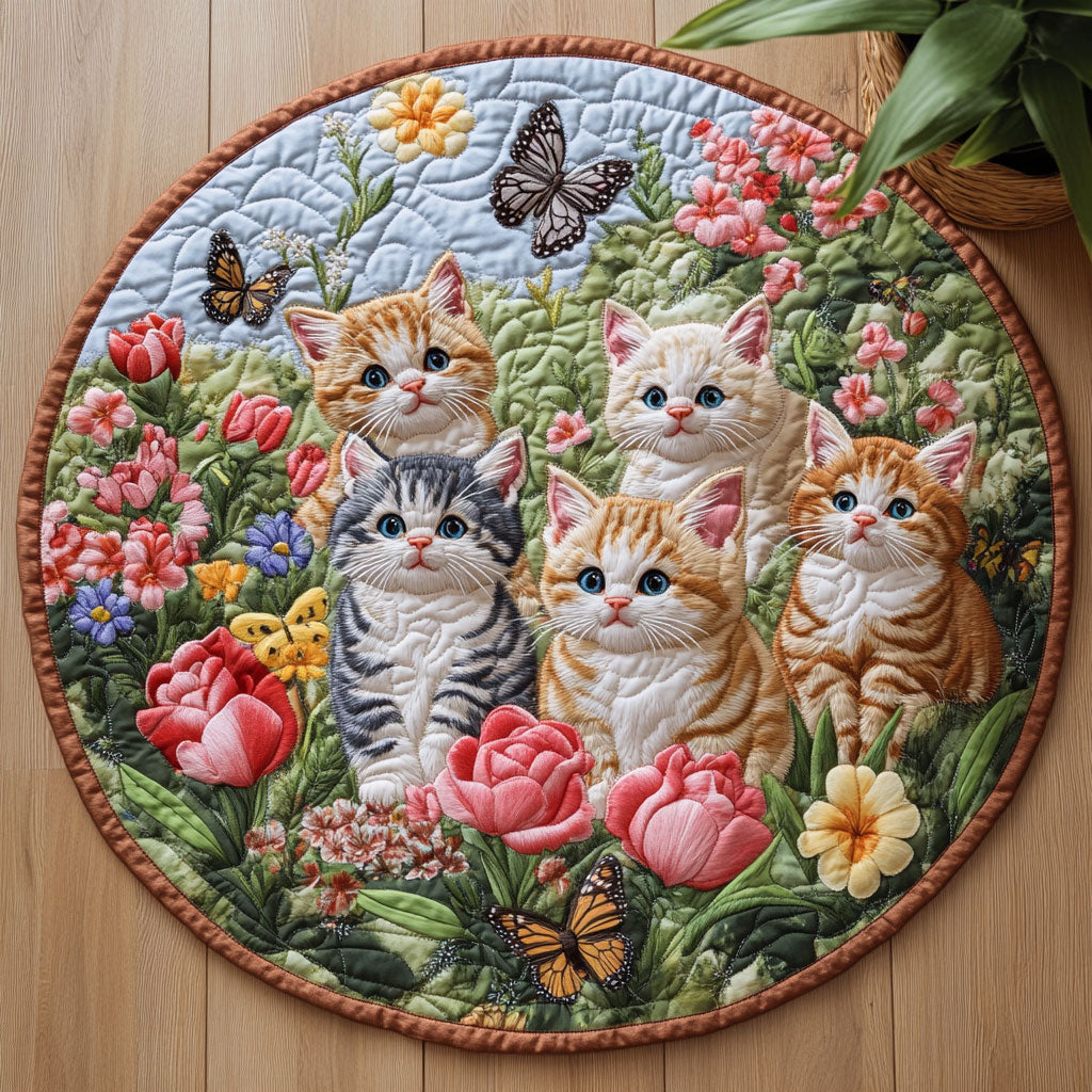 Kitten Garden CW0907019CL Quilted Round Mat