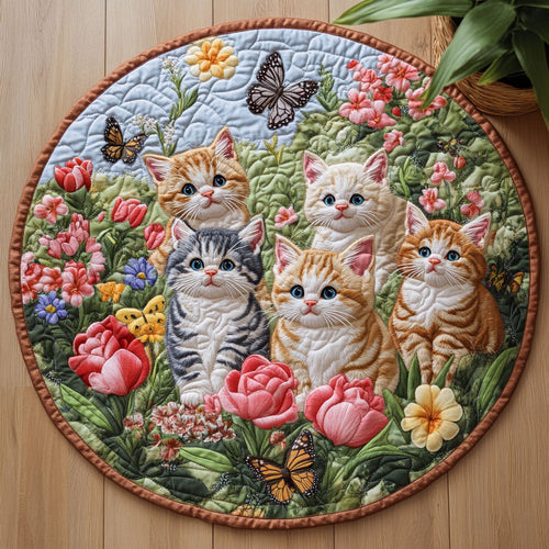 Kitten Garden CW0907019CL Quilted Round Mat