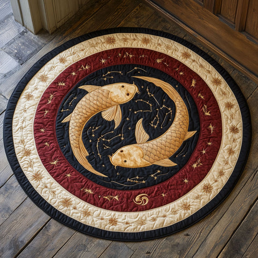 Golden Fish CP1707044CL Quilted Round Mat