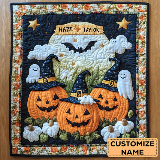 Halloween Pumpkin Party WY2607018CL Personalized Baby Quilt