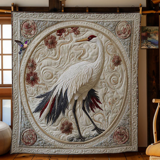 Crimson Crown Crane WN2312025CL Quilt