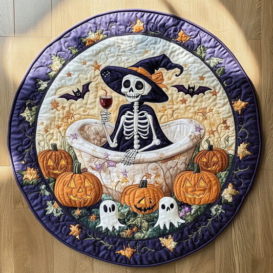 Relaxing Skeleton WN2008097CL Quilted Round Mat