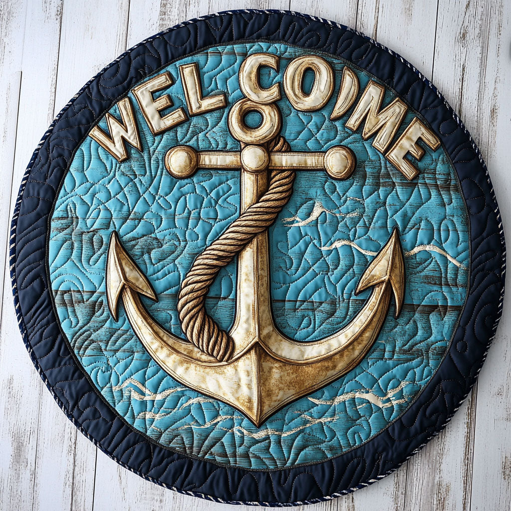 Anchor Welcome WX2005003CL Quilted Round Mat