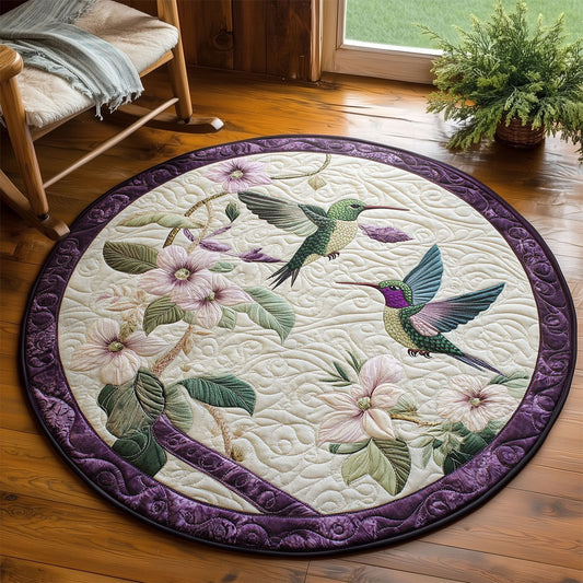 Floral Hummers WY2203047CL Quilted Round Mat