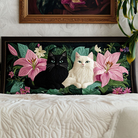 Enchanted Lily Cats KL3012005CL Quilted Headboard Slipcover