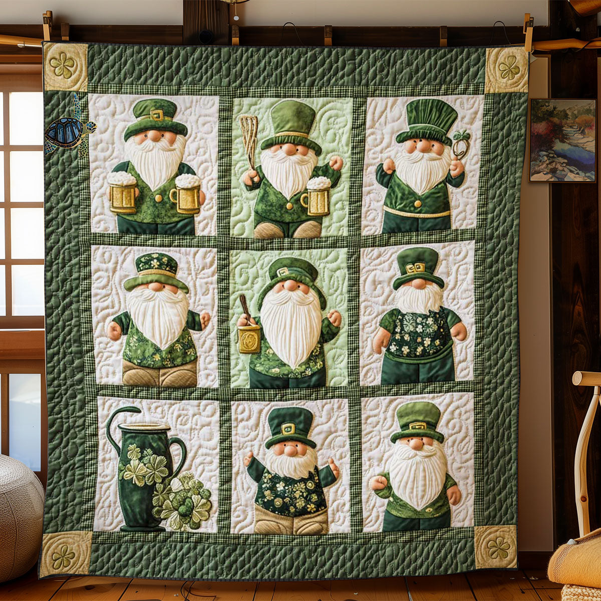 Festive Gnome Friends WN1912012CL Quilt