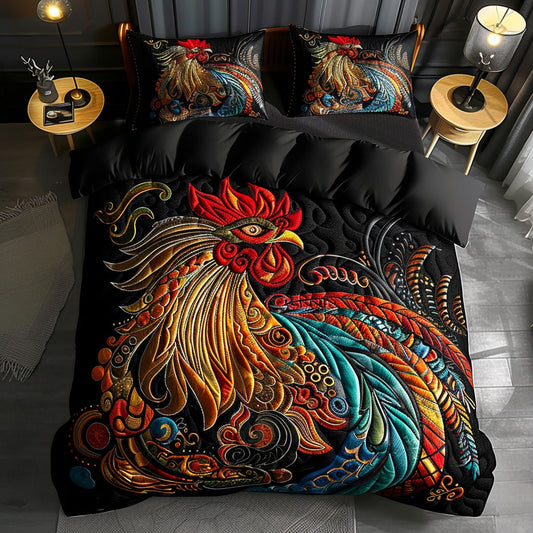 Colorful Rooster WY2402005CL Duvet Cover Set