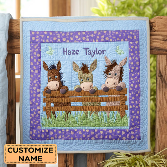 Donkey Giggles WN1807032CL Personalized Baby Quilt