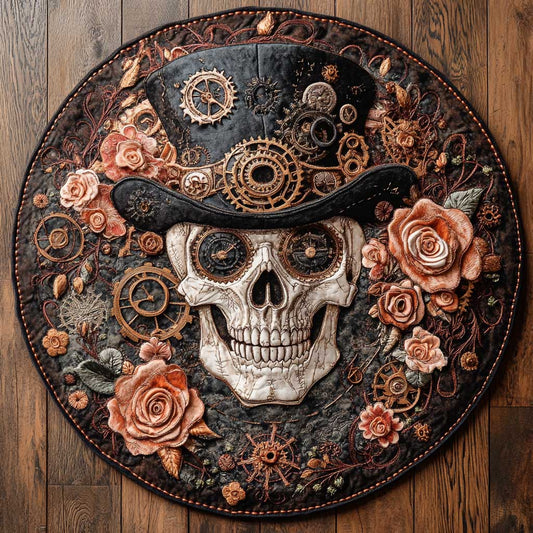 Clockwork Skull WN1005007CL Quilted Round Mat