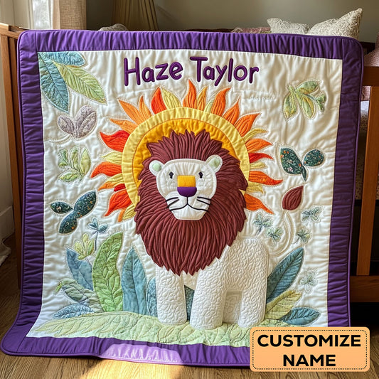 Lion Cuddle WN1807064CL Personalized Baby Quilt