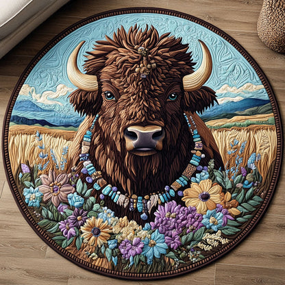 Heirloom Bison Bloom LT2511028CL Quilted Round Mat