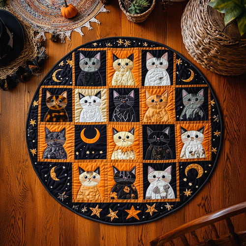 Celestial Cat WY0608003CL Quilted Round Mat
