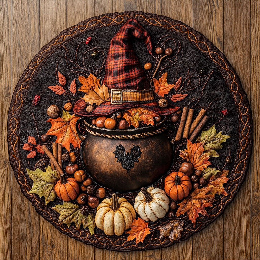 Moon Witch Cauldron WN1408069CL Quilted Round Mat