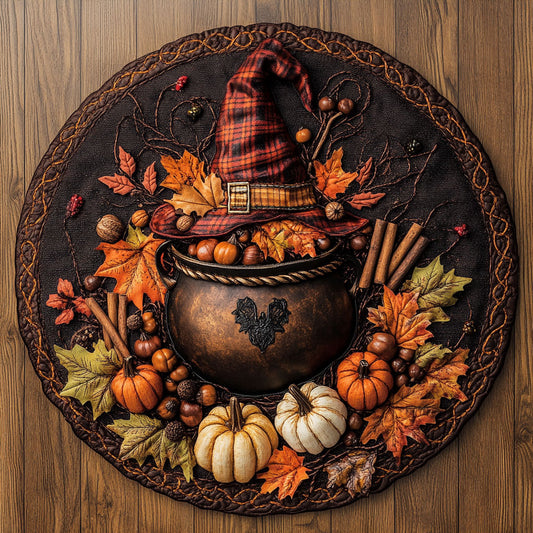 Moon Witch Cauldron WN1408069CL Quilted Round Mat